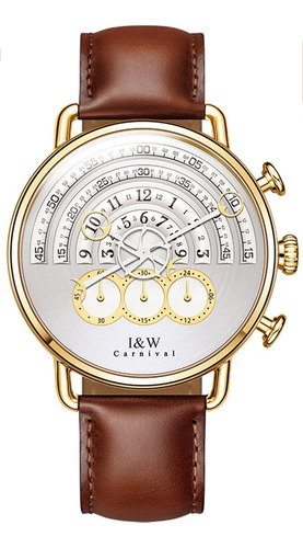 Carnival Luxury Dial Cronógrafo Cristal Impermeable Cua Para