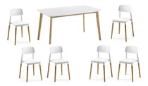 Comprar Juego De Comedor Mesa Claire 160cm Y 6 Sillas Milan Ct Color Blanco