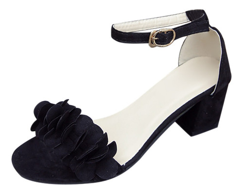 Sandalias De Verano Con Hebilla Floral Y Correa Al Tobillo P