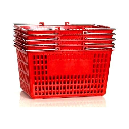 Canasta De Compras (set De 5) Duradera De Plástico Roj...