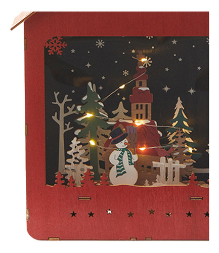 Casa De Pueblo De Navidad Escena De Pueblo De Navidad Rojo L