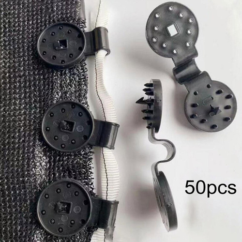 50 Clips De Parasol Para Lona De Malla De Patio, Red Negro