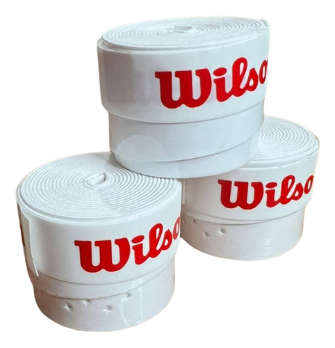 Overgrip Wilson Perforado 3 Pzas Blanco Negro Padel Tennis