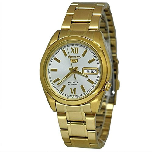 Reloj Mujer Seiko Snkl58k Automático Pulso Dorado En Acero