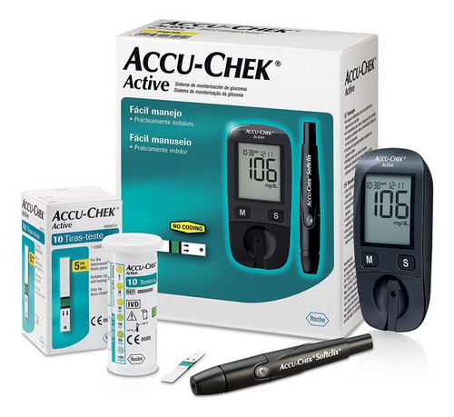 Kit Monitor De Glicemia Active Accu-chek Roche