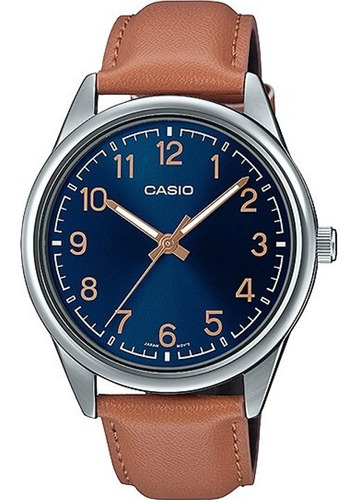 Reloj Casio Quartz Mtpv005 Hombre Piel Negro Full Color De La Correa Mtp-v005l-2b4