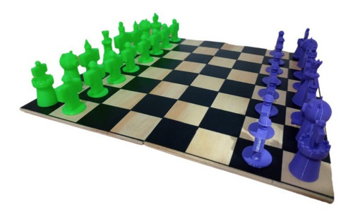 Ajedrez Roblox Impreso 3d Con Tablero-caja De Madera!