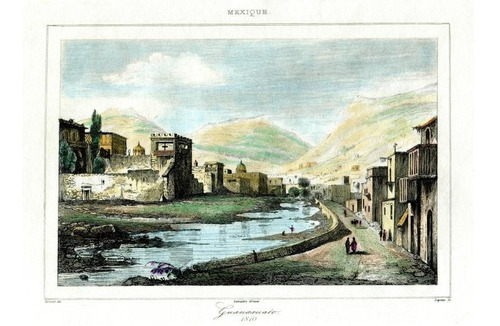 Lienzo Canva Arte Grabado Color Guanajuato México 1810 33x48