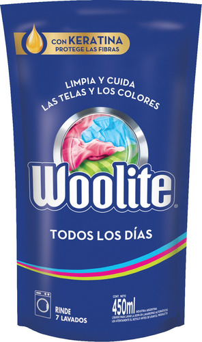 Jabón líquido Woolite Todos Los Días woolite repuesto 450 ml