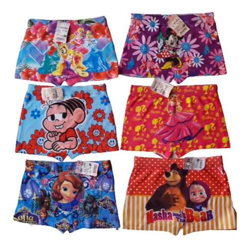 Kit 10 Calcinhas Box Infantil Sublimada Personagens Atacado