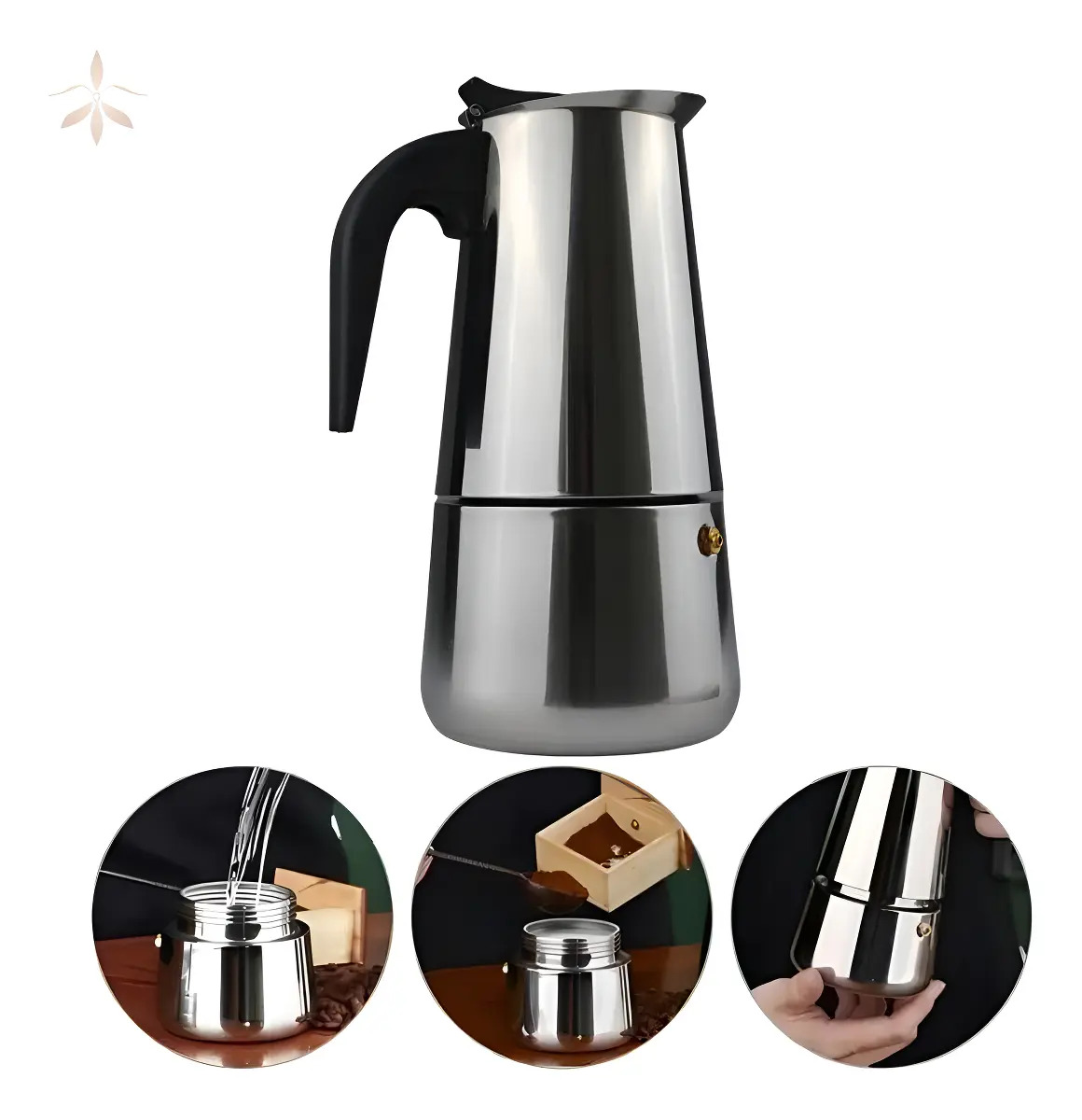 Cafeteira Expresso Italiano 9 Xícaras Aço Inoxidável