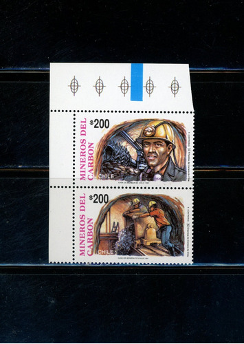 Sellos Postales De Chile. Serie Mineros Del Carbón. Año 1991