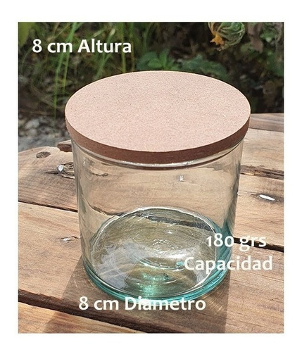 Imagen 7 de 7 de Frascos / Cilindro 8x8cm Para Velas C/ Tapa Mdf Paq 100 Pz