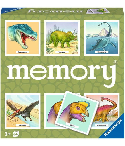 Ravensburger Dinosaur Memory Para Niños De 3 Años En Adelant