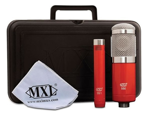 Microfone Condensador Kit 550/551 Red Com Dois Microfones Cor Vermelho