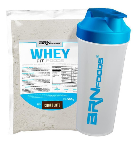 Kit Whey Protein Fit Foods 500g + Coqueteleira - Brn Foods