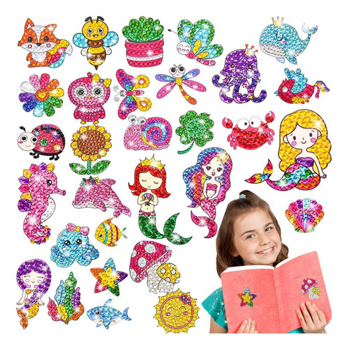 30 Pieces Children's Day Paint Diamond Stickers
