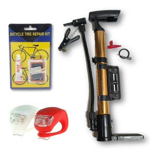 Imagen 1 de 6 de Kit Inflador Herramientas Parches Bici Proo Motoscba