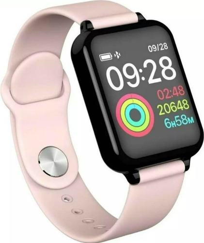 Reloj inteligente Xiaomi Samsung B57 Rose para mujer para iPhone. Color de la carcasa: negro, color de la pulsera: rosa