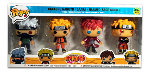 Kit Figuras De Ação 4 Boneco Estilo Funko Pop Naruto