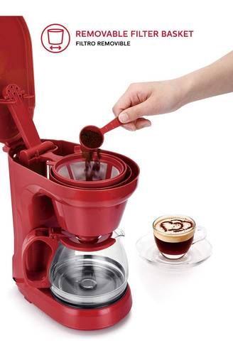 Cafetera Holstein Housewares Para 5 Tazas, Color Rojo