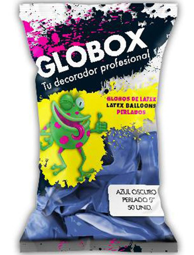 Globox Perlado 5 Pulgadas Color Azul Oscuro X 50 Un.