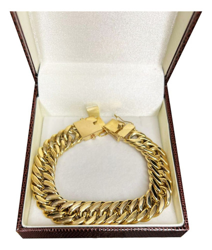 Pulseira Elos Duplos 30 Gramas 13mm Ouro 18k