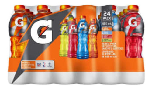 Gatorade 24 Pack 4 Sabores Cítricos Y Frutales 600ml C/u