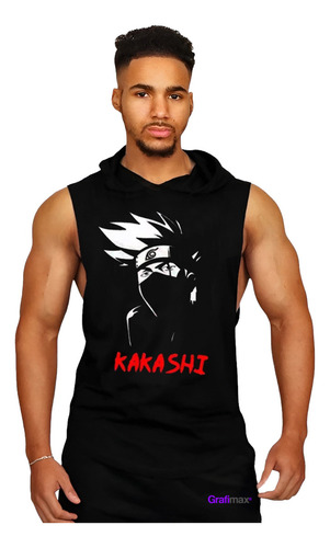 Polera Musculosa Capucha Naruto Kakashi Sensei Anime Hombre