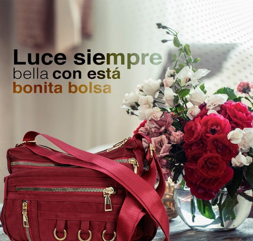 Imagen 7 de 7 de Bolsa Crossbody Multiples Compartimentos Moda Casual Wb-217