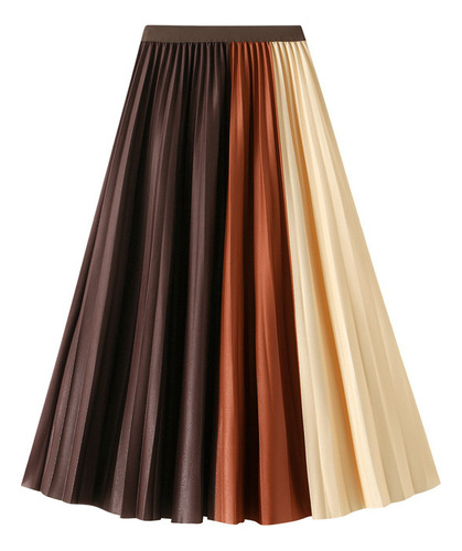 Two Tone Pleated Elegant Large Skirt