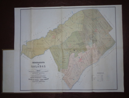 Mapa Antiguo Departamento Saladas Corrientes 1917 63 X 80 Cm