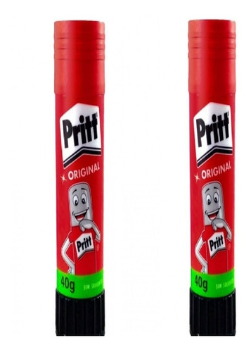 Kit 2 Cola Bastão Pritt 40g Grande Não Toxica Orig. Henkel