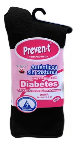 4 Pares De Calcetas Preven-t Pie Diabeti Dama Afelpada Corta