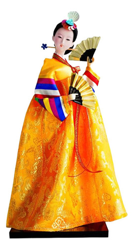 Boneca Hanbok Coreana Gueixa Quimono Estatueta, Estilo 2