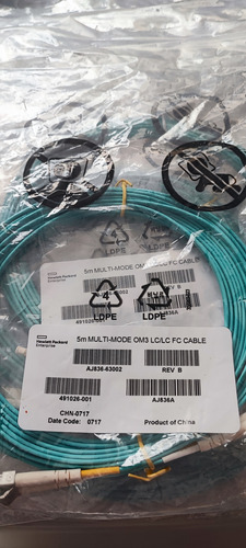 Patchcord Fibra Hp Hewlett Packard 5m Multimodo Om3 Lc/lc Fc