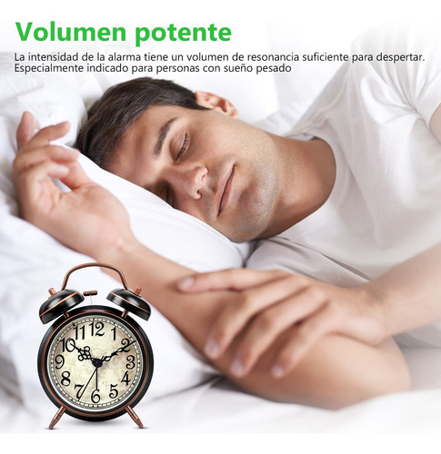 Reloj Despertador Campana Retro Analógico Estilo Vintage