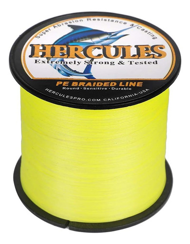 Hercules Trenzado Línea 8hilos 500m/60lb 0.40mm Amarillo