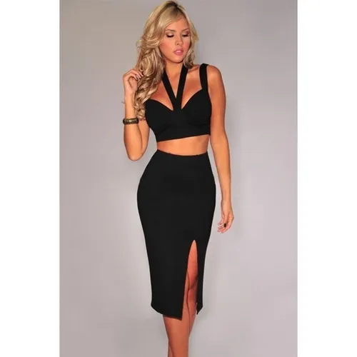 Conjunto de falda lapiz y crop top new arrivals