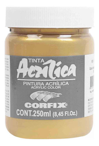 Tinta Acrilica Metalica Corfix 141 Ouro Iridescente 250ml