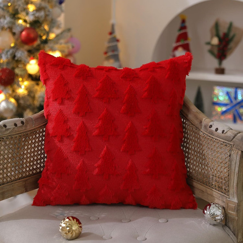 2pcs Felpa Fundas Navideñas Para Cojin De Pino De Navidad