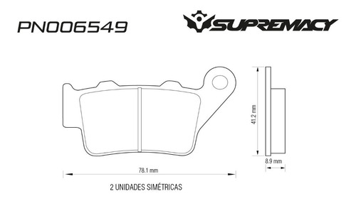 Imagen 3 de 4 de Balatas Traseras Supremacy Ns 200 / Mt 03 / Bws Fi / Ktm 390