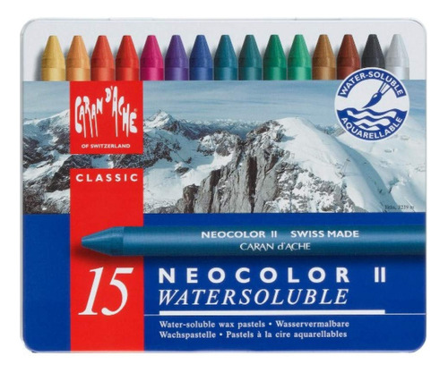 Pasteles Classic Neocolor Ii Solubles Agua, 15 Colores