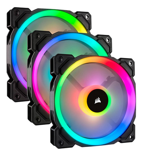 Kit De 3 Ventiladores Corsair Ll120 Rgb + Lighting Node Pro Rgb