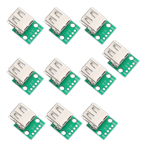 10 Uds Usb 2.0 Hembra Cabeza Zocalo Dip 4 Pine Telefono Dato