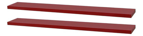 Kit 2 Prateleiras 50 X 10cm Vermelha Suporte Invisível
