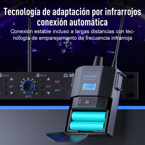 G-mark System Monitoring 4 Canal In Ear Bluetooth Estuche