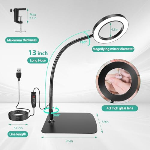 Lupa De Mesa 10x Con Luz Y Soporte Para Trabajo Detallado