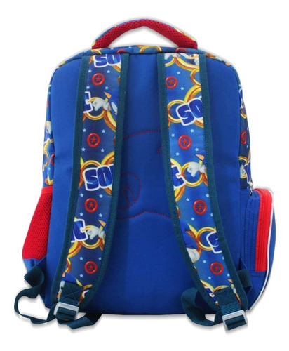 Imagen 3 de 8 de Mochila Escolar Infantil Doble Compartimiento Sonic