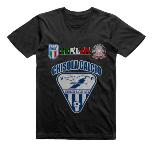 Remera Algodon Negra Chisola Calcio Italia